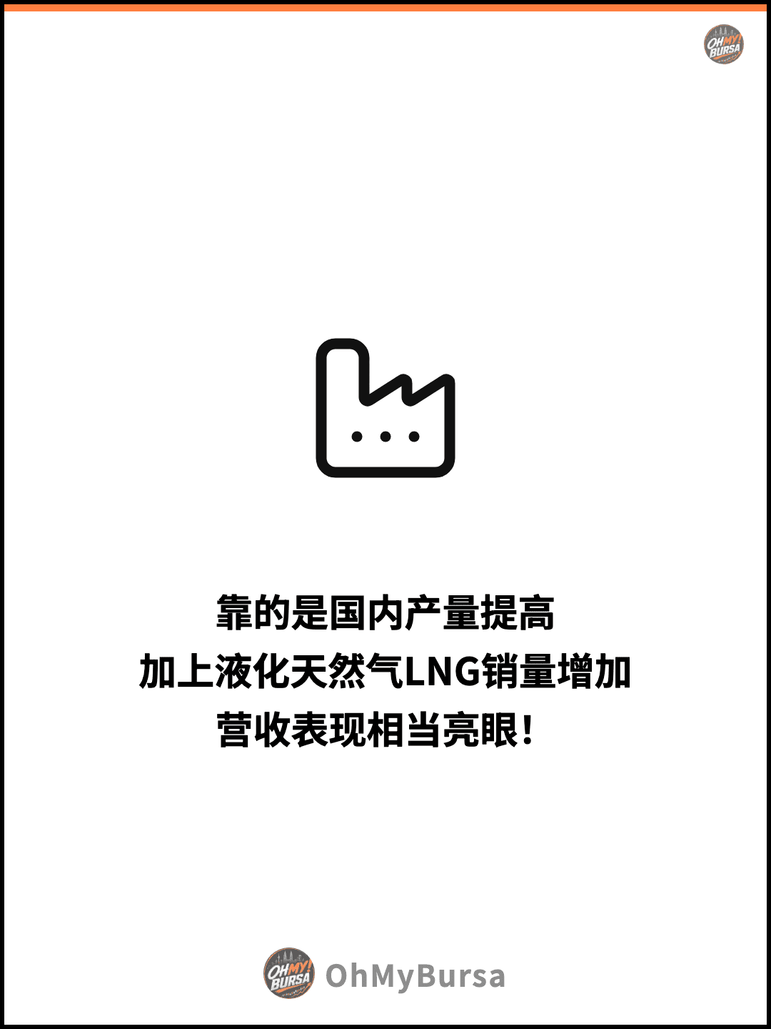靠的是国内产量提高 加上液化天然气LNG销量增加 营收表现相当亮眼！