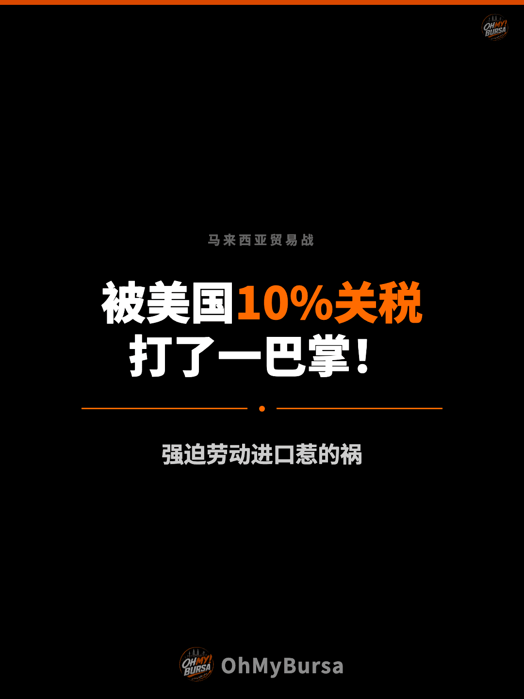 马来西亚贸易战 被美国10%关税 打了一巴掌！ 强迫劳动进口惹的祸