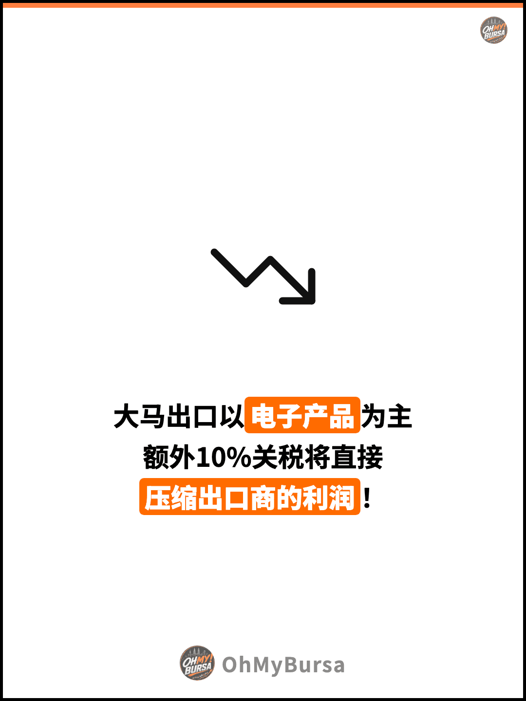 大马出口以电子产品为主 额外10%关税将直接 压缩出口商的利润！