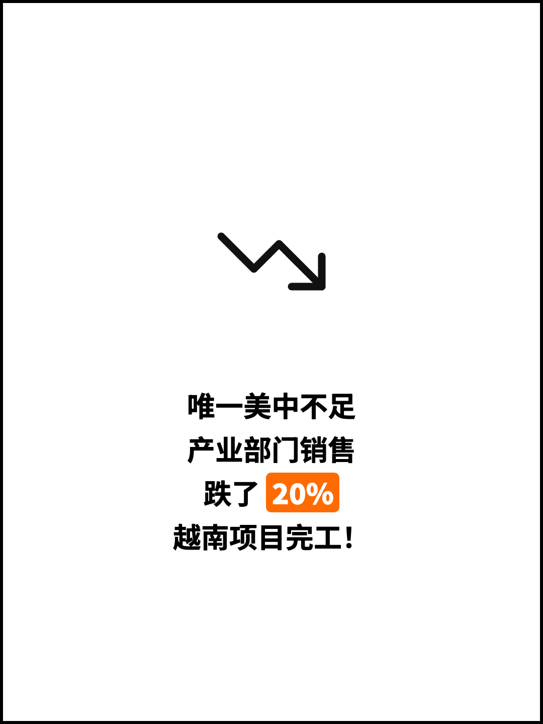 唯一美中不足 产业部门销售 跌了 20% 越南项目完工！