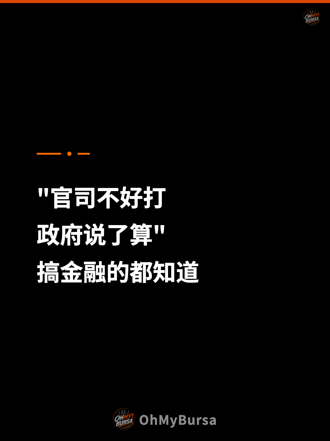 "官司不好打 政府说了算" 搞金融的都知道