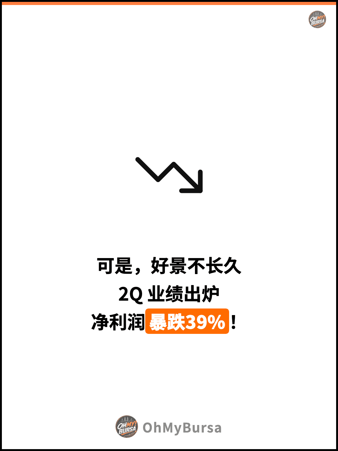 可是，好景不长久 2Q 业绩出炉 净利润暴跌39%！