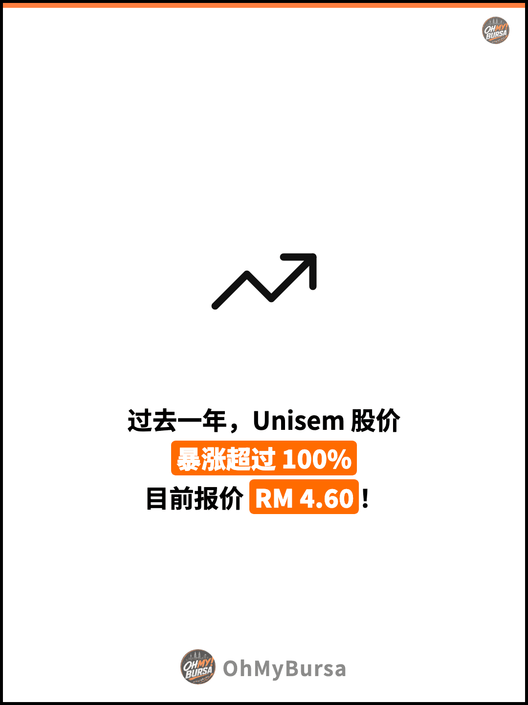 过去一年，Unisem 股价 暴涨超过 100% 目前报价 RM 4.60！