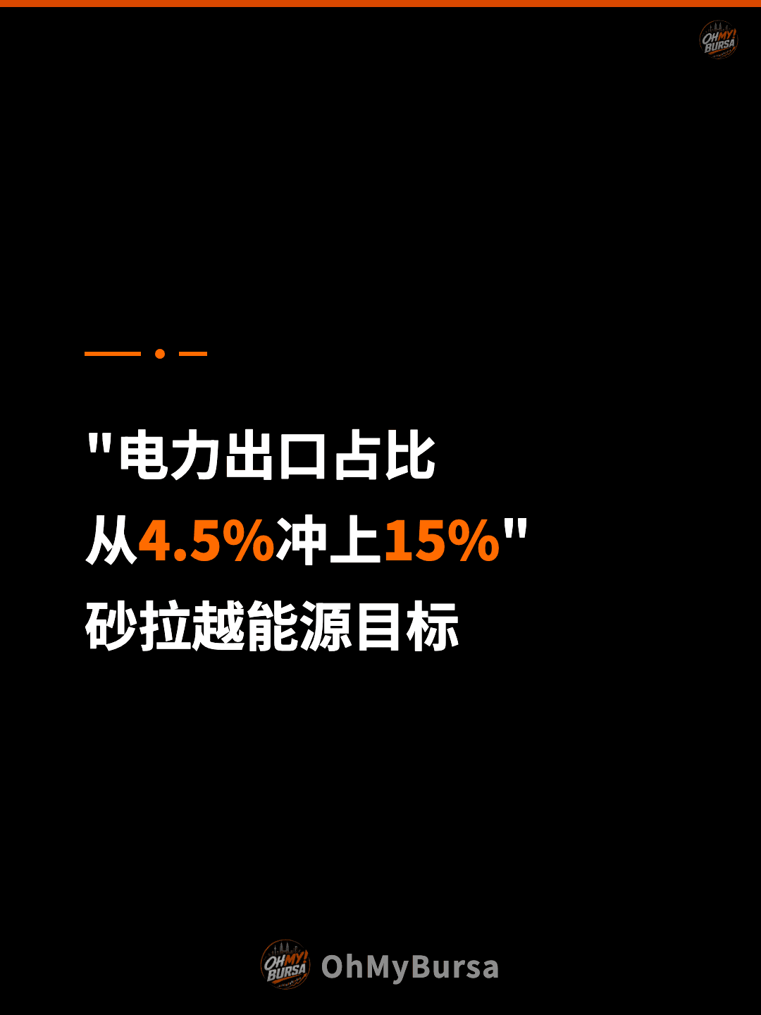 "电力出口占比 从4.5%冲上15%" 砂拉越能源目标