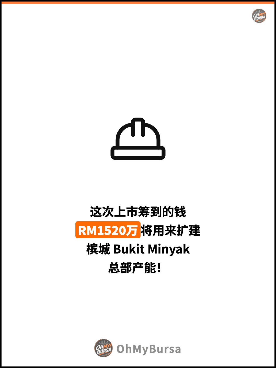 这次上市筹到的钱 RM1520万将用来扩建 槟城 Bukit Minyak 总部产能！