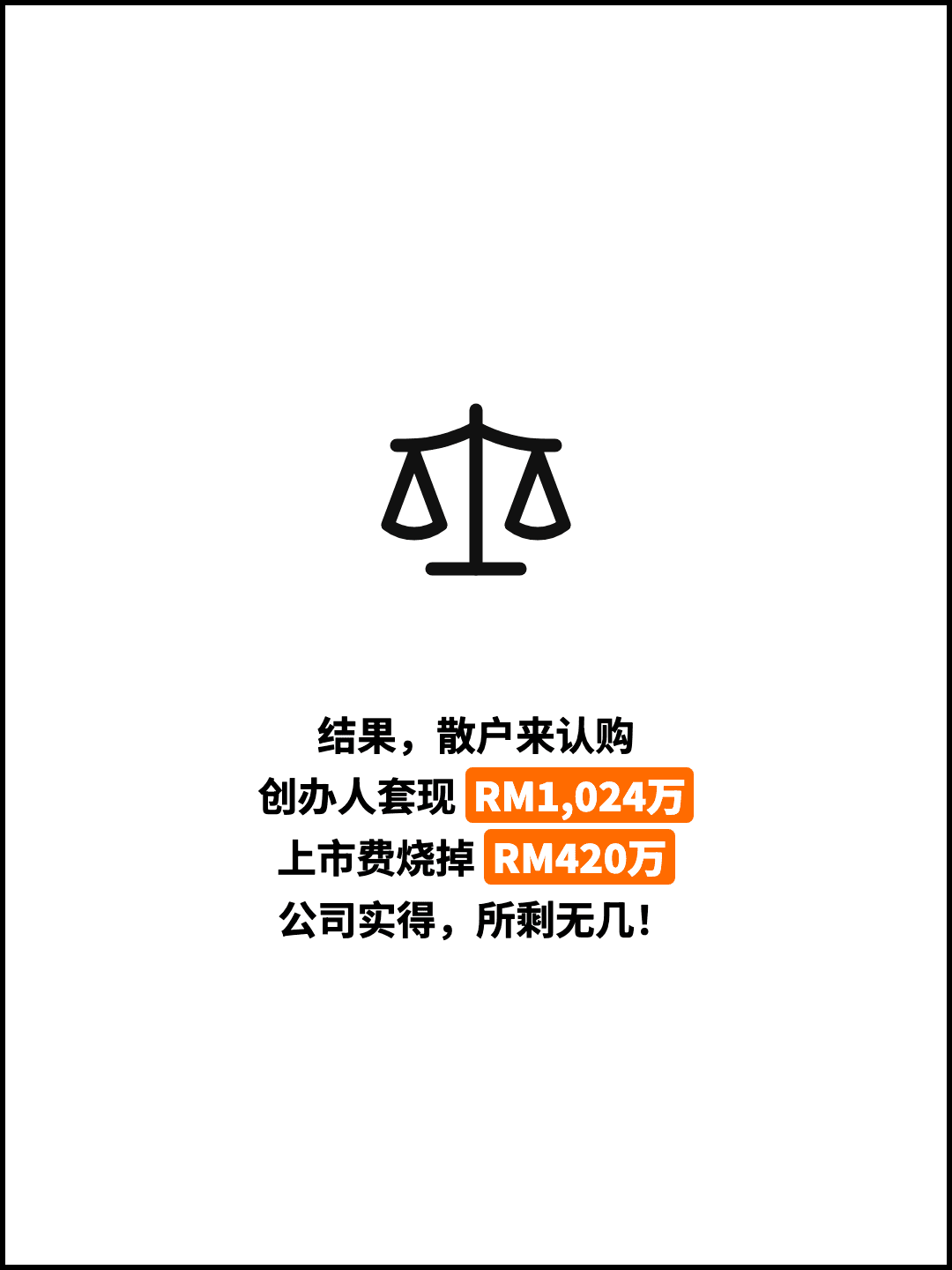 结果，散户来认购 创办人套现 RM1,024万 上市费烧掉 RM420万 公司实得，所剩无几！
