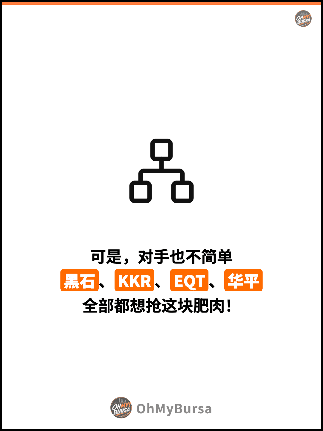 可是，对手也不简单 黑石、KKR、EQT、华平 全部都想抢这块肥肉！