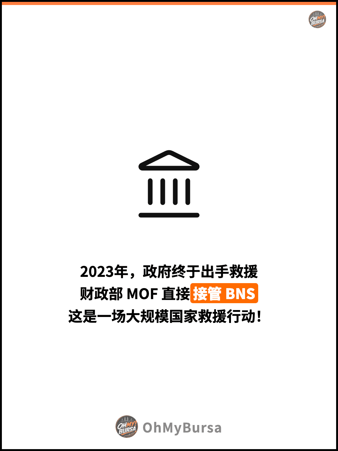 2023年，政府终于出手救援 财政部 MOF 直接接管 BNS 这是一场大规模国家救援行动！