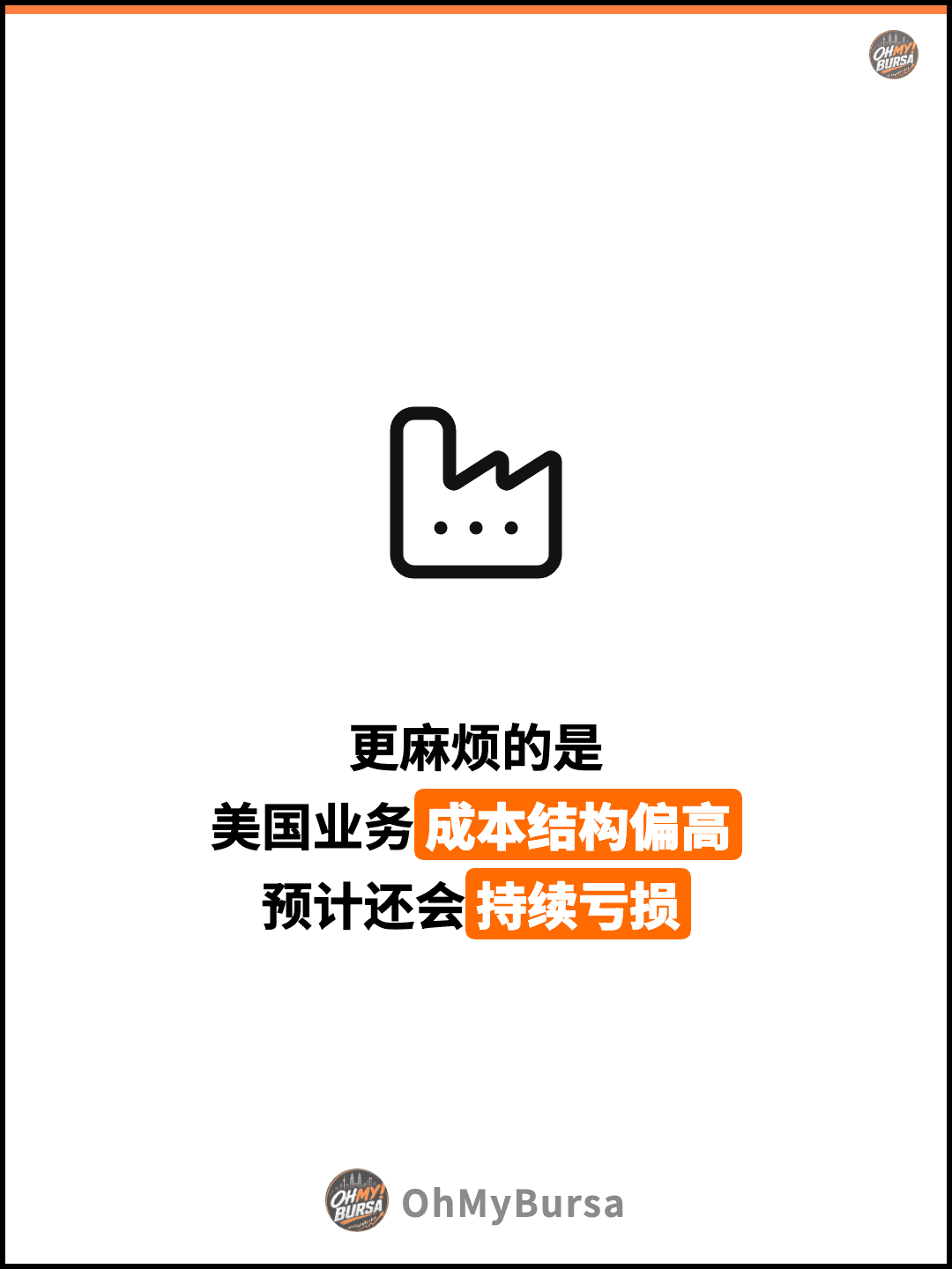 更麻烦的是 美国业务成本结构偏高 预计还会持续亏损