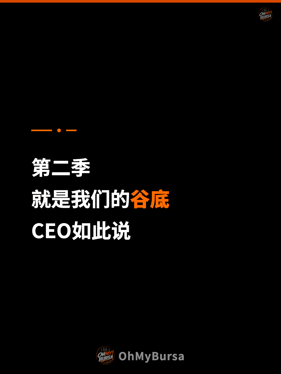 第二季 就是我们的谷底 CEO如此说