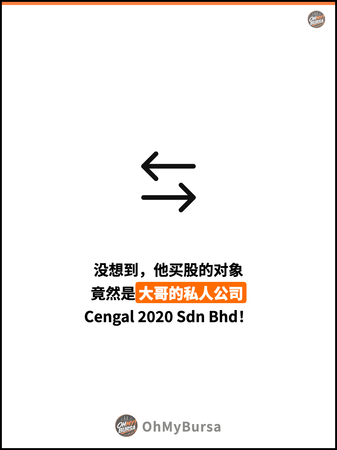 没想到，他买股的对象 竟然是大哥的私人公司 Cengal 2020 Sdn Bhd！