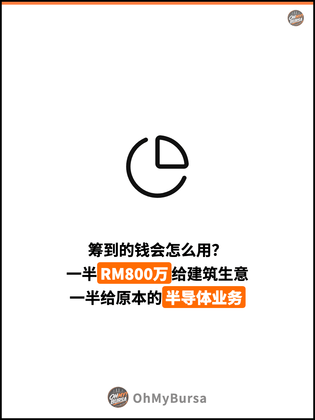 筹到的钱会怎么用？ 一半RM800万给建筑生意 一半给原本的半导体业务