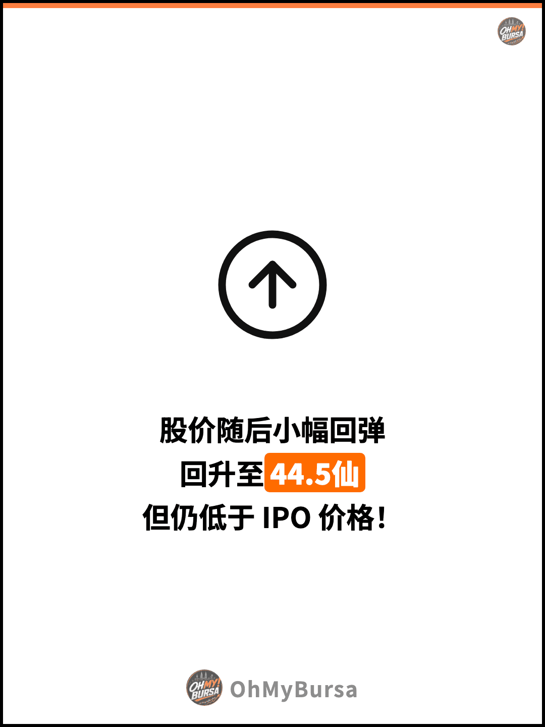 股价随后小幅回弹 回升至44.5仙 但仍低于 IPO 价格！
