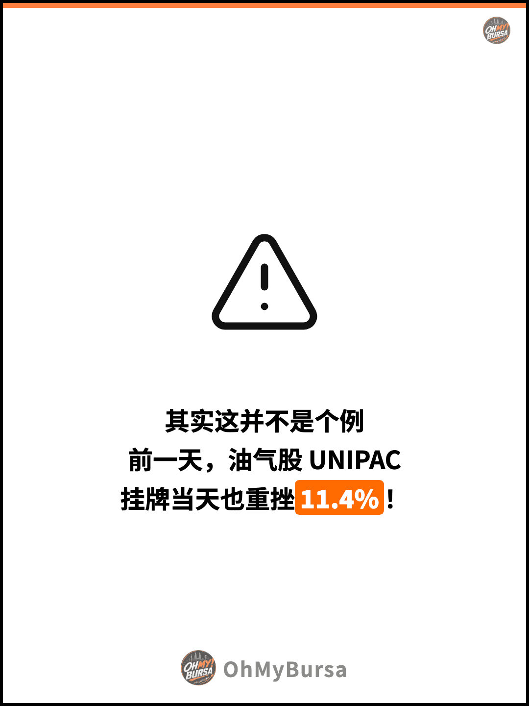 其实这并不是个例 前一天，油气股 UNIPAC 挂牌当天也重挫11.4%！