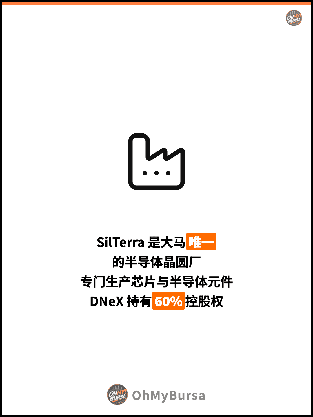 SilTerra 是大马唯一 的半导体晶圆厂 专门生产芯片与半导体元件 DNeX 持有60%控股权