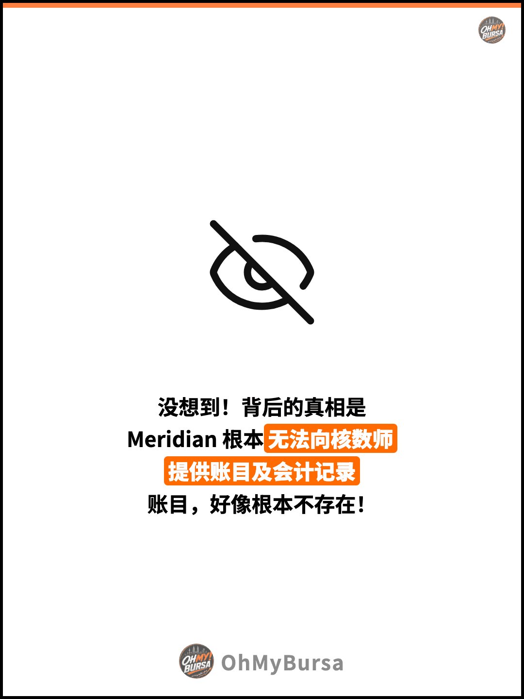 没想到！背后的真相是 Meridian 根本无法向核数师 提供账目及会计记录 账目，好像根本不存在！