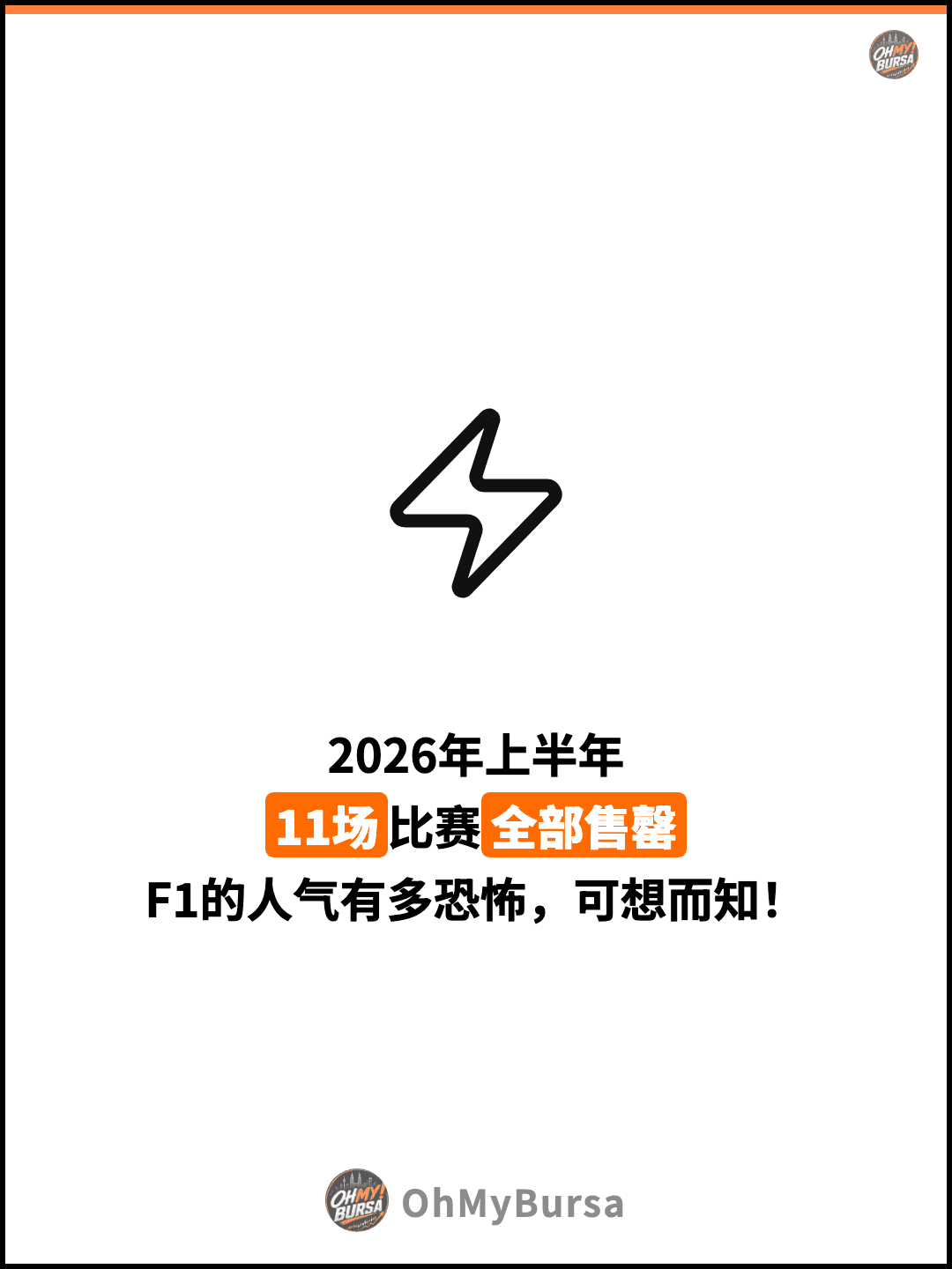 2026年上半年 11场比赛全部售罄 F1的人气有多恐怖，可想而知！