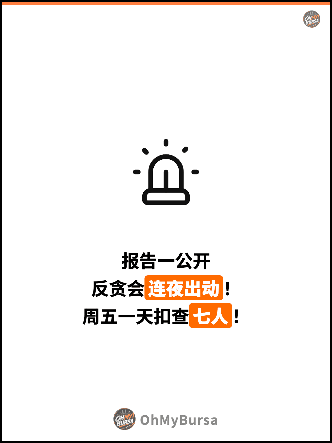 报告一公开 反贪会连夜出动！ 周五一天扣查七人！
