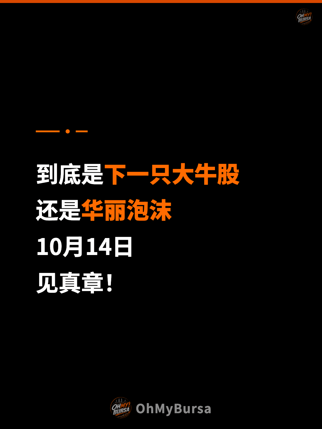 到底是下一只大牛股 还是华丽泡沫 10月14日 见真章！