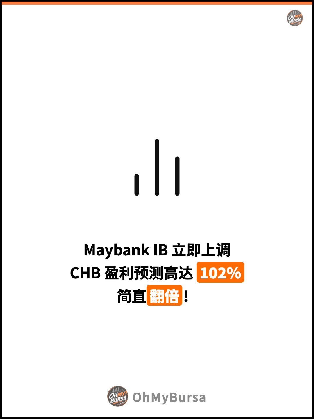 Maybank IB 立即上调 CHB 盈利预测高达 102% 简直翻倍！
