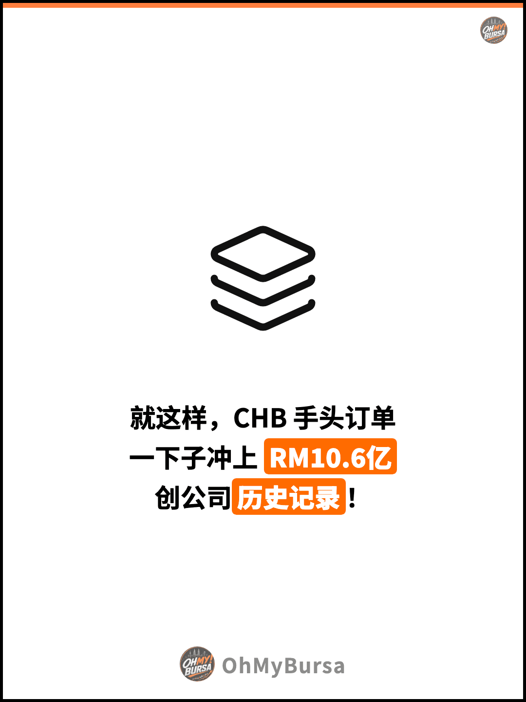 就这样，CHB 手头订单 一下子冲上 RM10.6亿 创公司历史记录！
