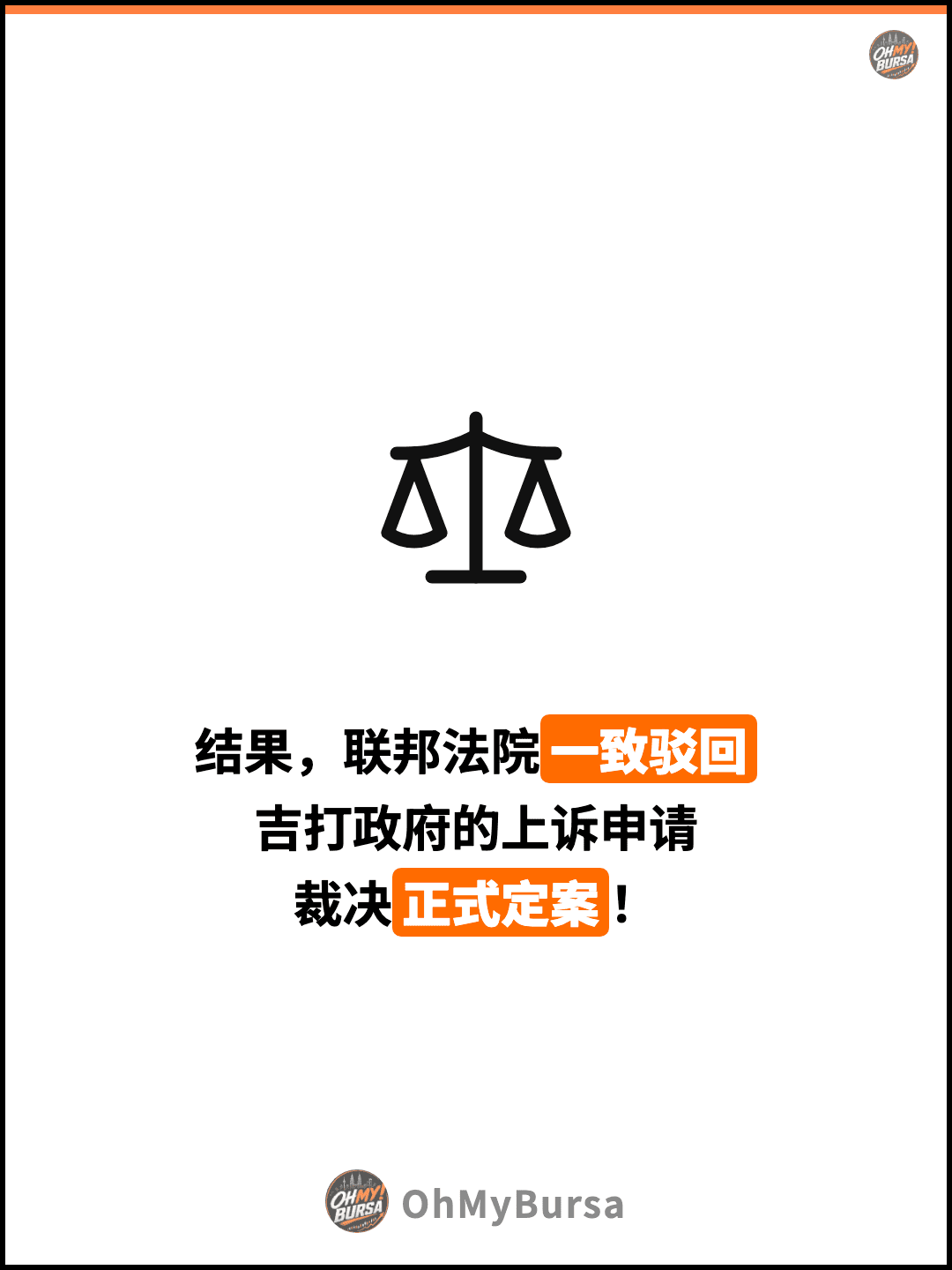 结果，联邦法院一致驳回 吉打政府的上诉申请 裁决正式定案！