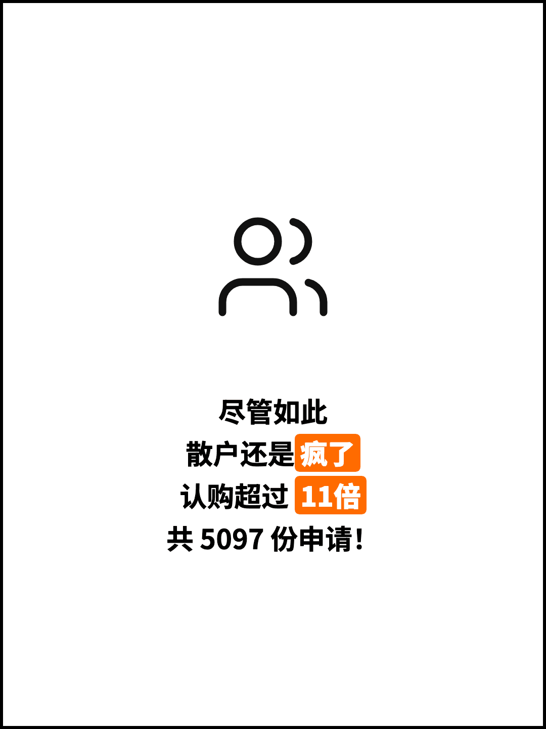 尽管如此 散户还是疯了 认购超过 11倍 共 5097 份申请！