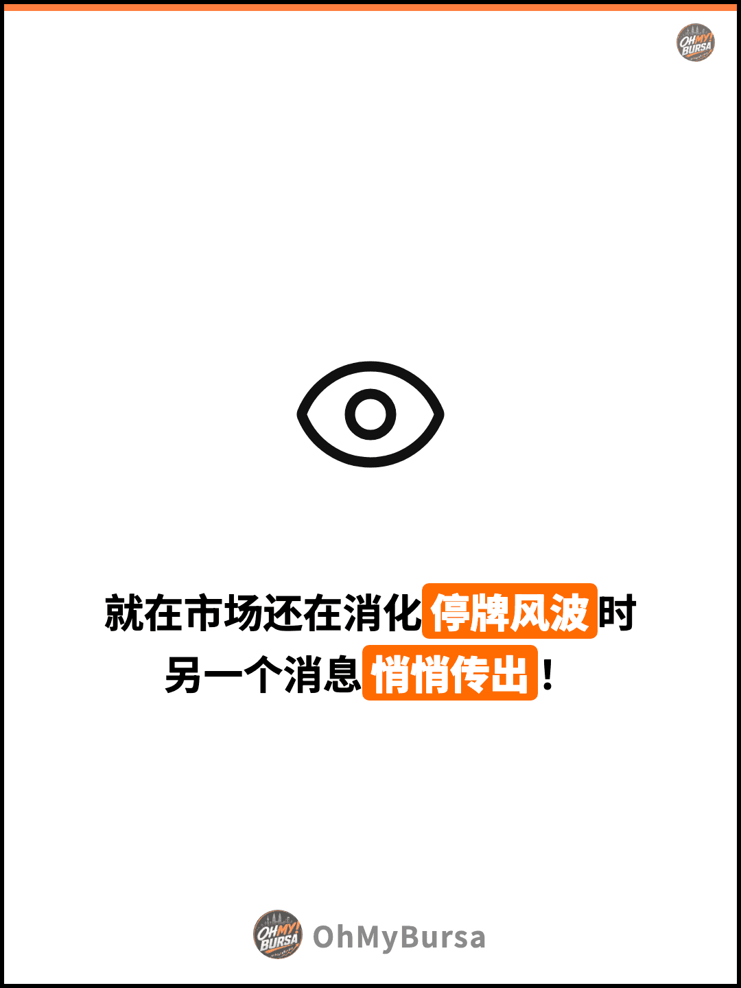 就在市场还在消化停牌风波时 另一个消息悄悄传出！