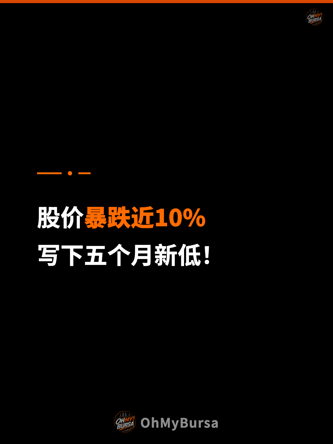 股价暴跌近10% 写下五个月新低！