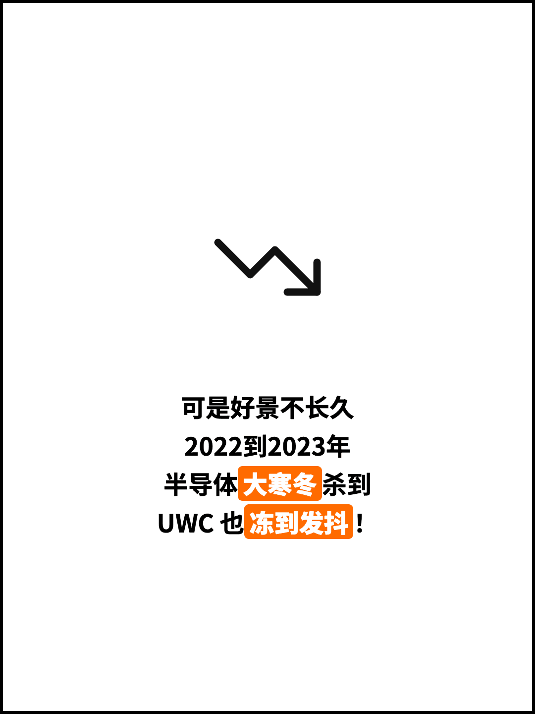 可是好景不长久 2022到2023年 半导体大寒冬杀到 UWC 也冻到发抖！