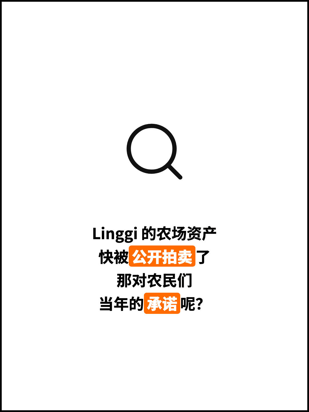 Linggi 的农场资产 快被公开拍卖了 那对农民们 当年的承诺呢？