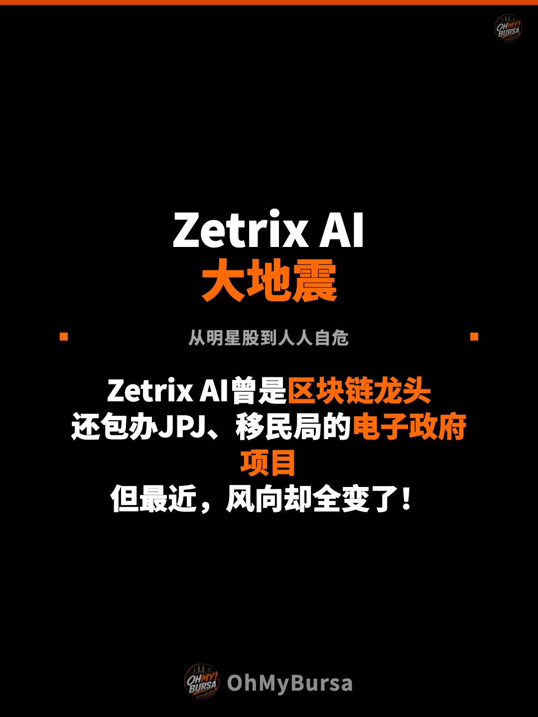 Zetrix AI 大地震 从明星股到人人自危 Zetrix AI曾是区块链龙头 还包办JPJ、移民局的电子政府项目 但最近，风向却全变了！