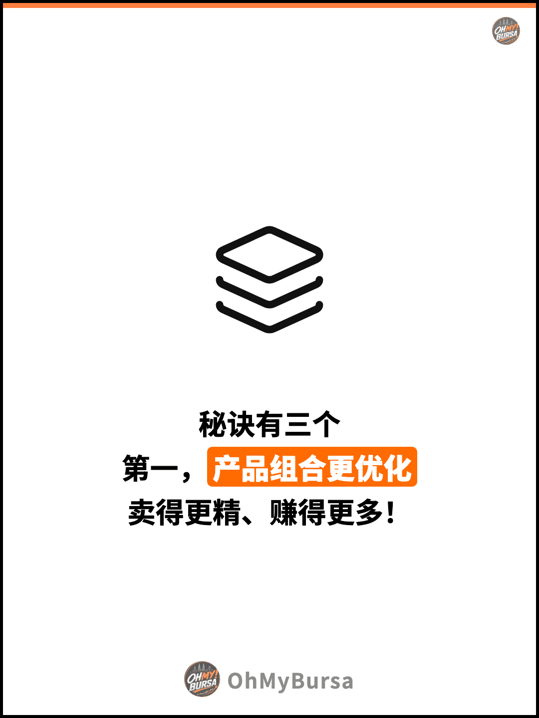 秘诀有三个 第一，产品组合更优化 卖得更精、赚得更多！