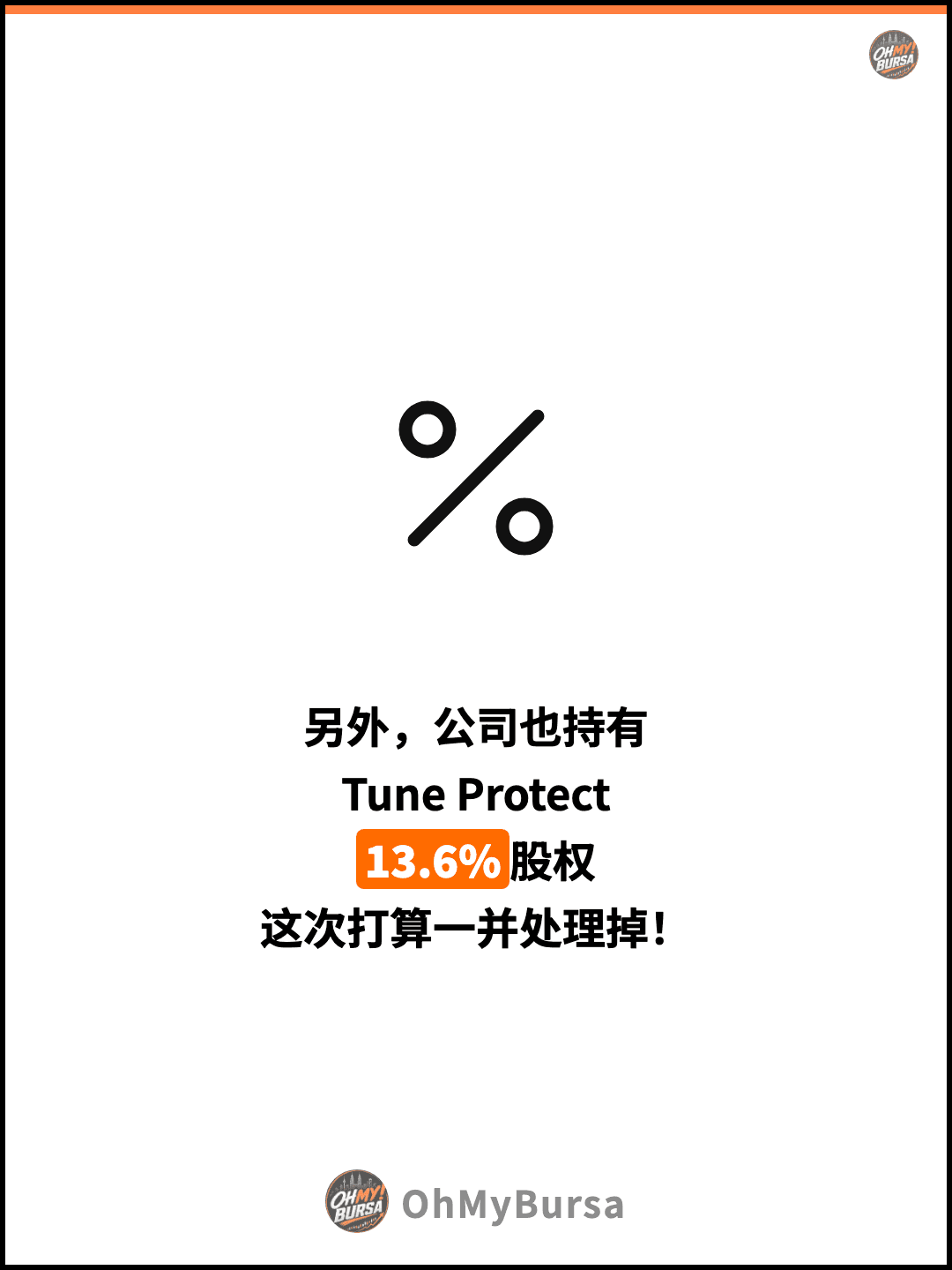 另外，公司也持有 Tune Protect 13.6%股权 这次打算一并处理掉！