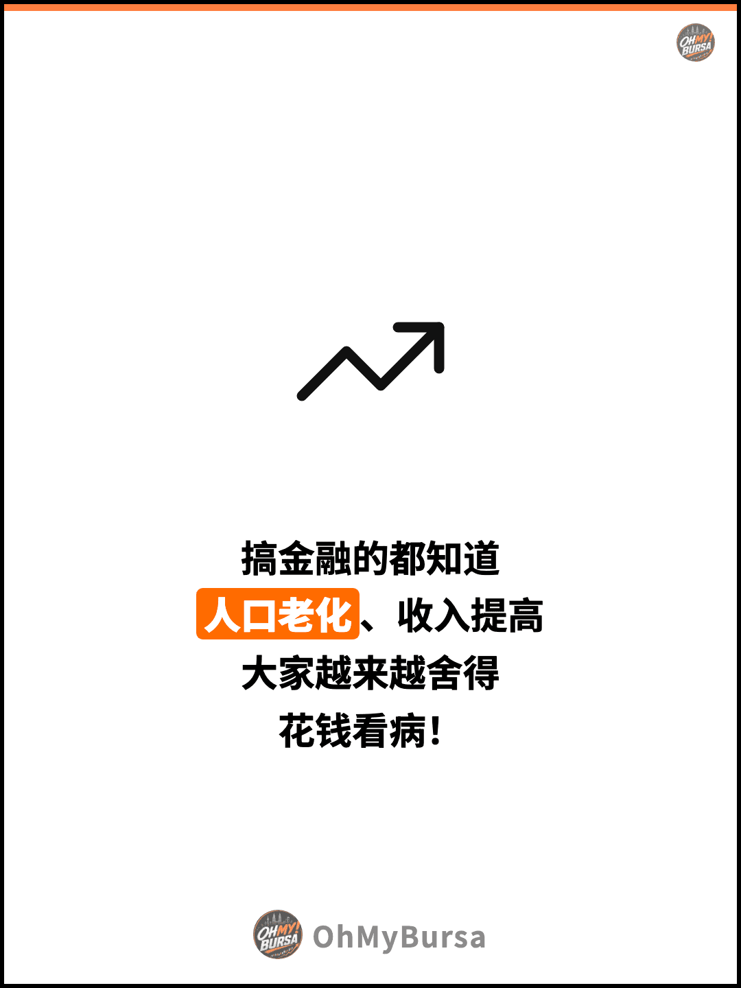 搞金融的都知道 人口老化、收入提高 大家越来越舍得 花钱看病！