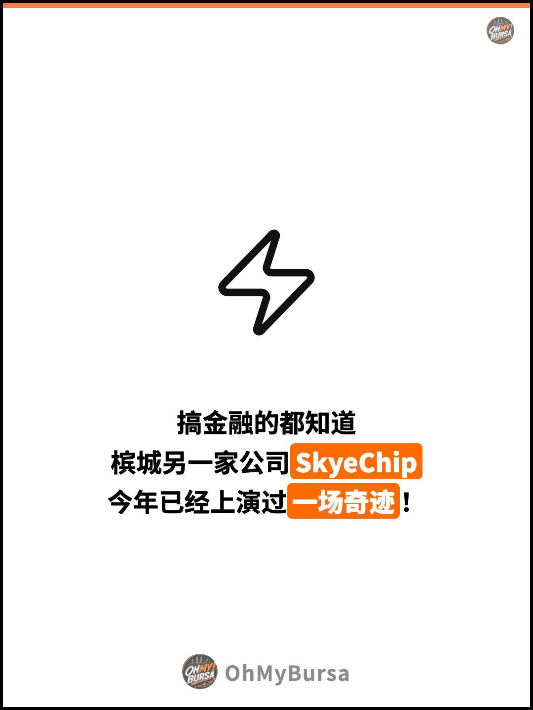 搞金融的都知道 槟城另一家公司SkyeChip 今年已经上演过一场奇迹！