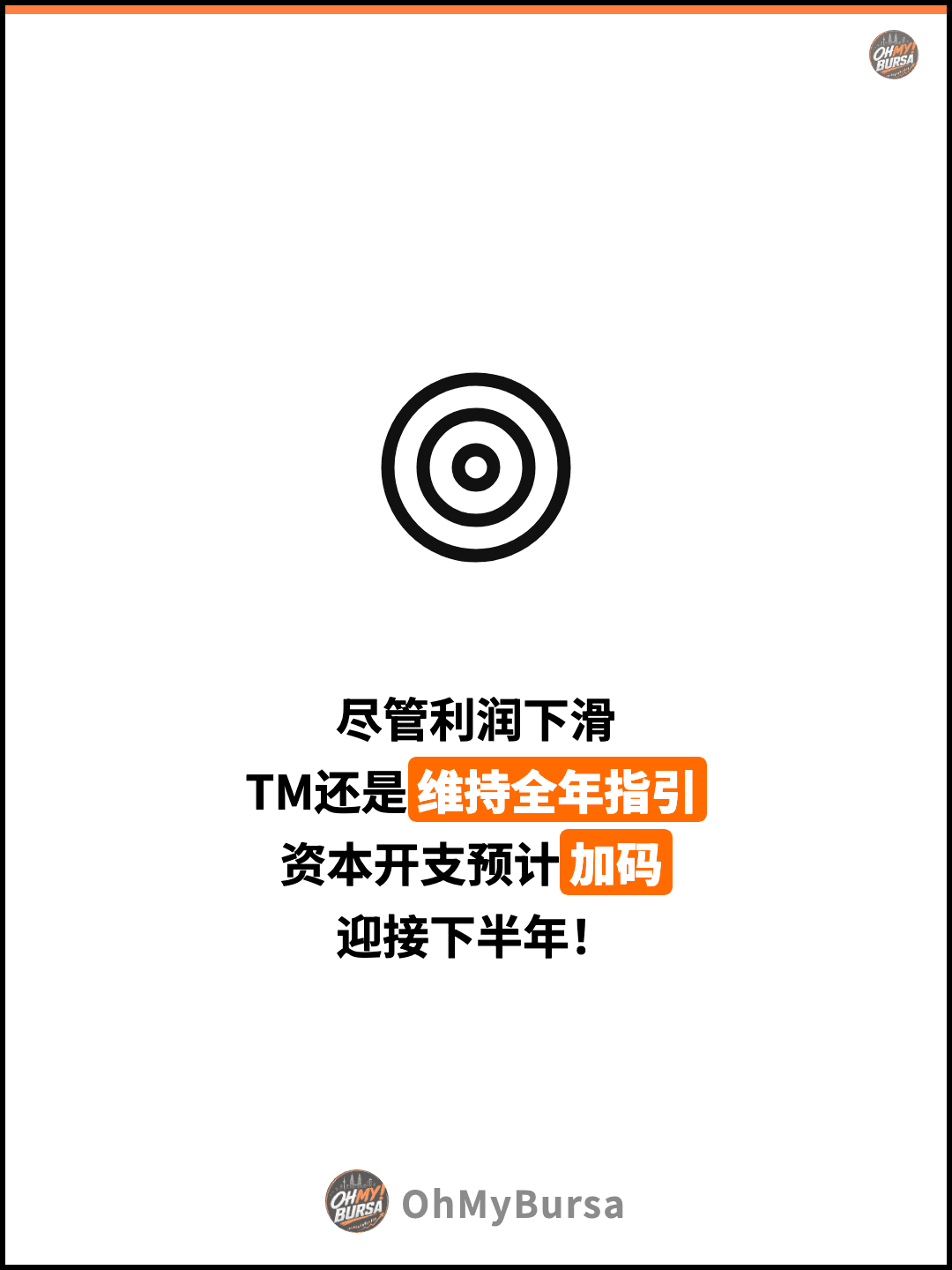 尽管利润下滑 TM还是维持全年指引 资本开支预计加码 迎接下半年！