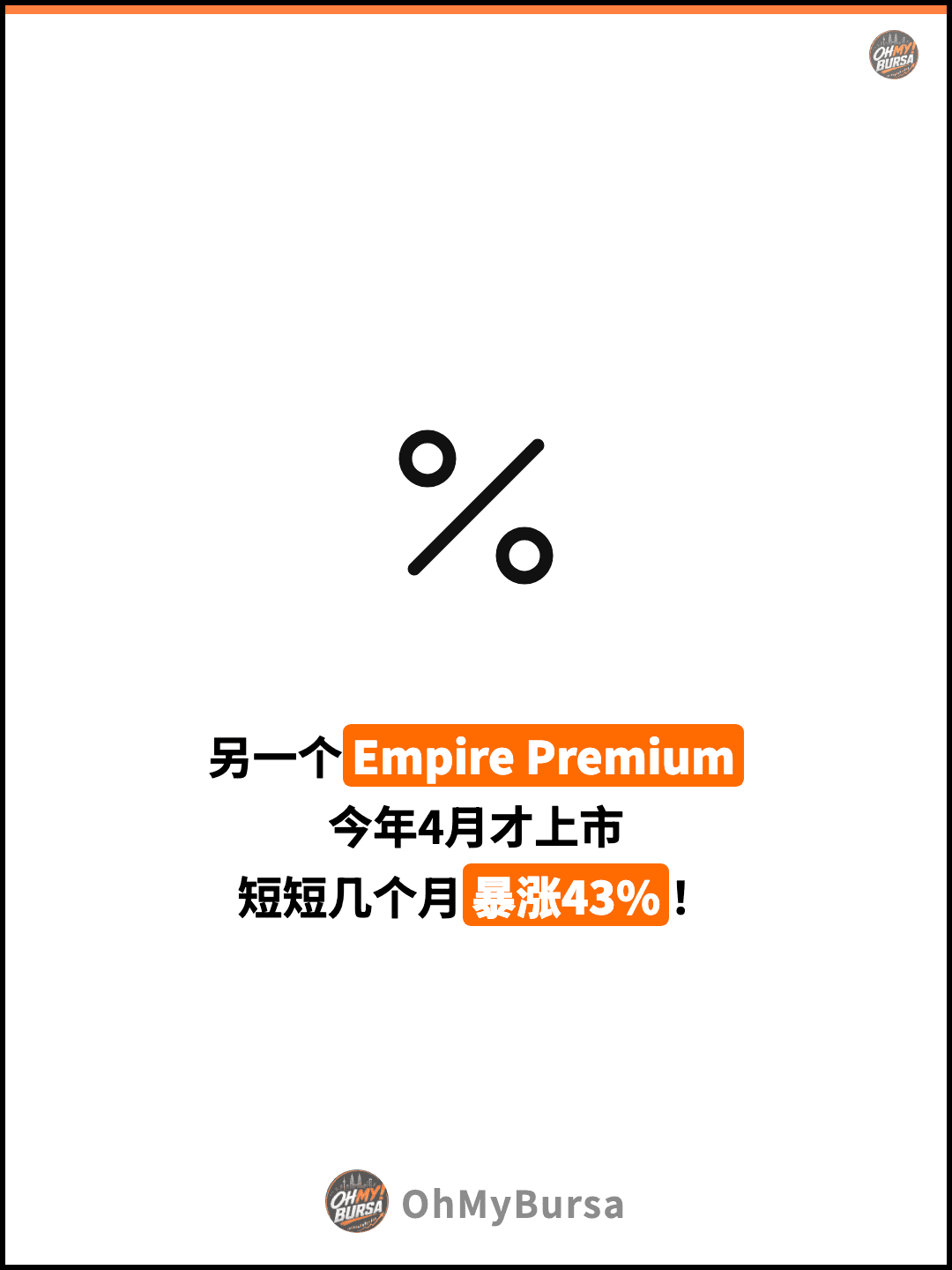 另一个Empire Premium 今年4月才上市 短短几个月暴涨43%！