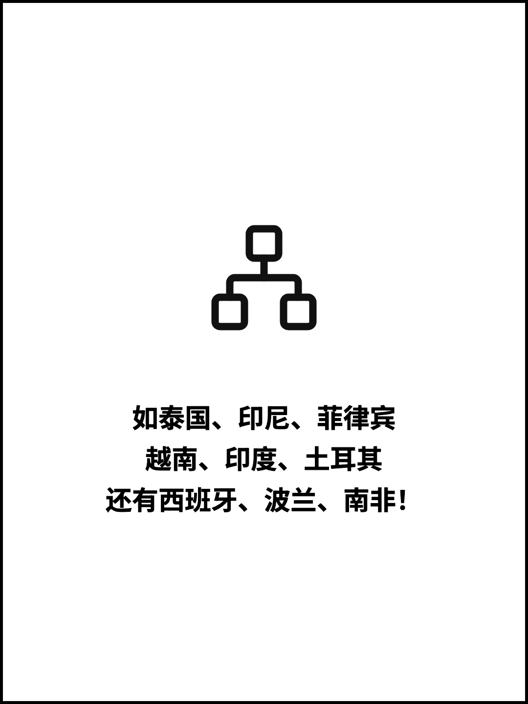 如泰国、印尼、菲律宾 越南、印度、土耳其 还有西班牙、波兰、南非！