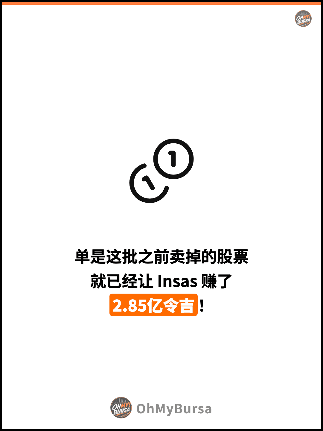 单是这批之前卖掉的股票 就已经让 Insas 赚了 2.85亿令吉！