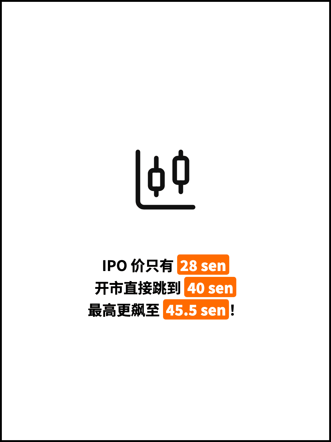 IPO 价只有 28 sen 开市直接跳到 40 sen 最高更飙至 45.5 sen！